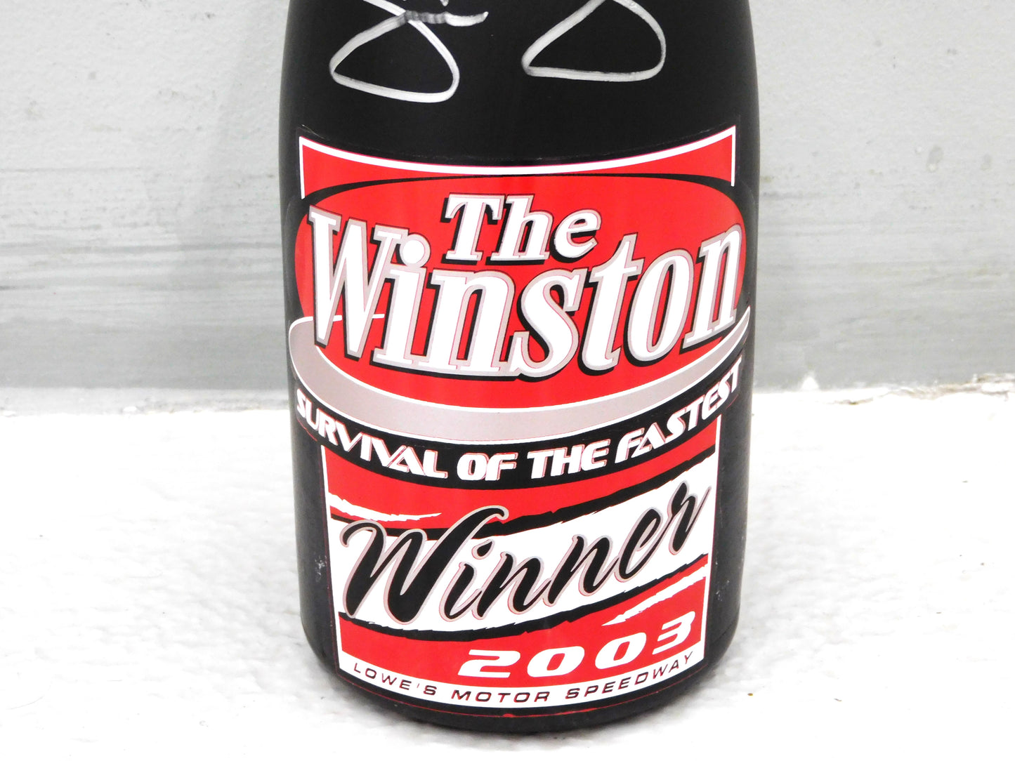 2003 The Winston Winner Autographed Champagne Bottle