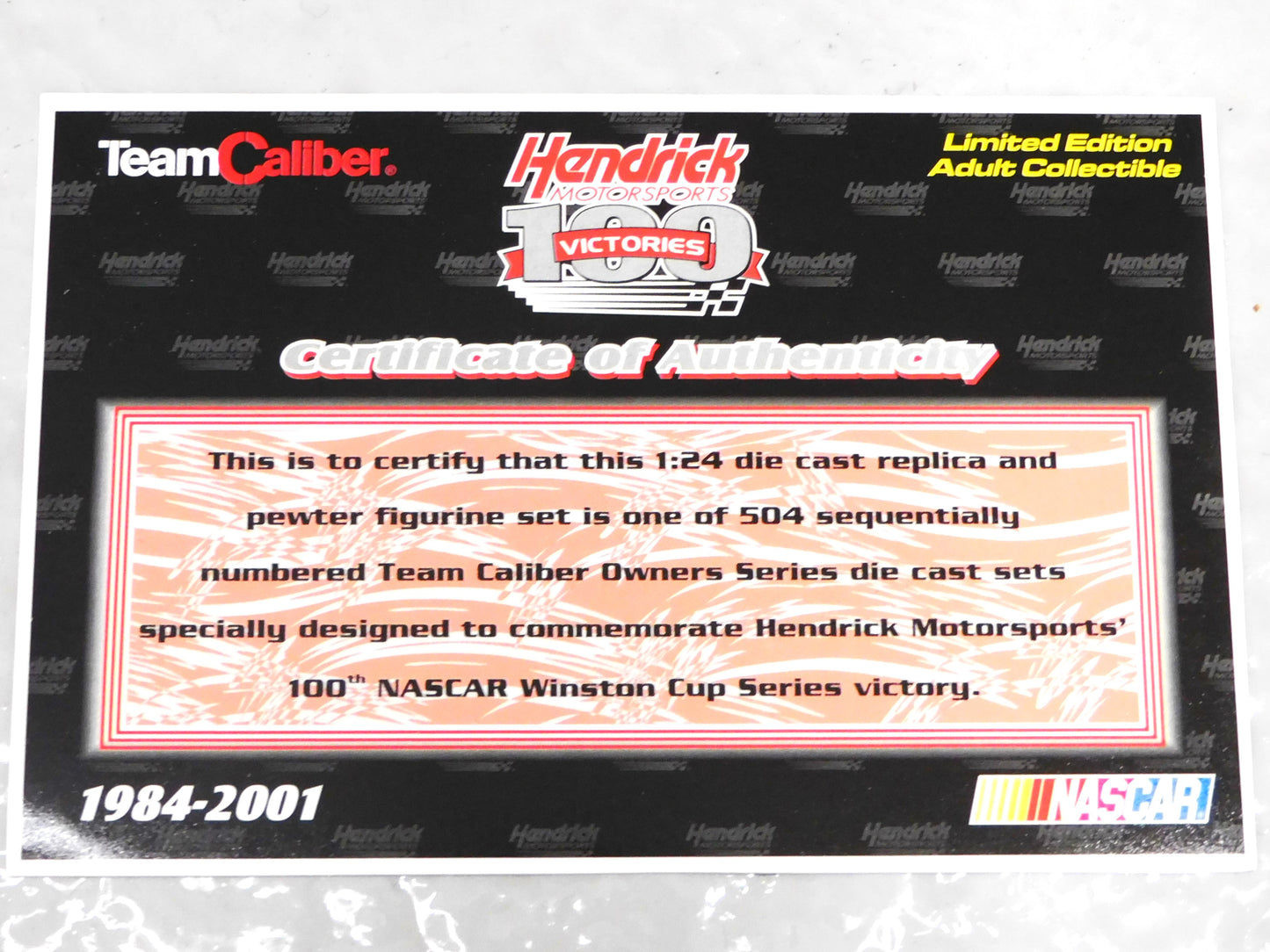 STK 10299 2001 Hendrick Motorsports 100 Victories