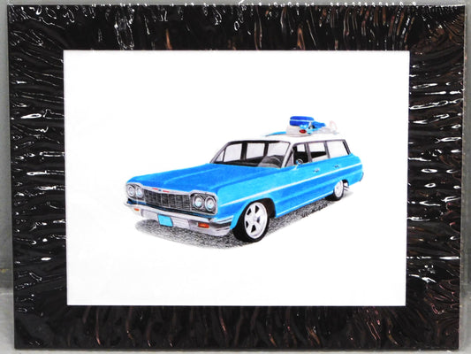 STK 10343  Teal Wagon Print by Marris Gulledge