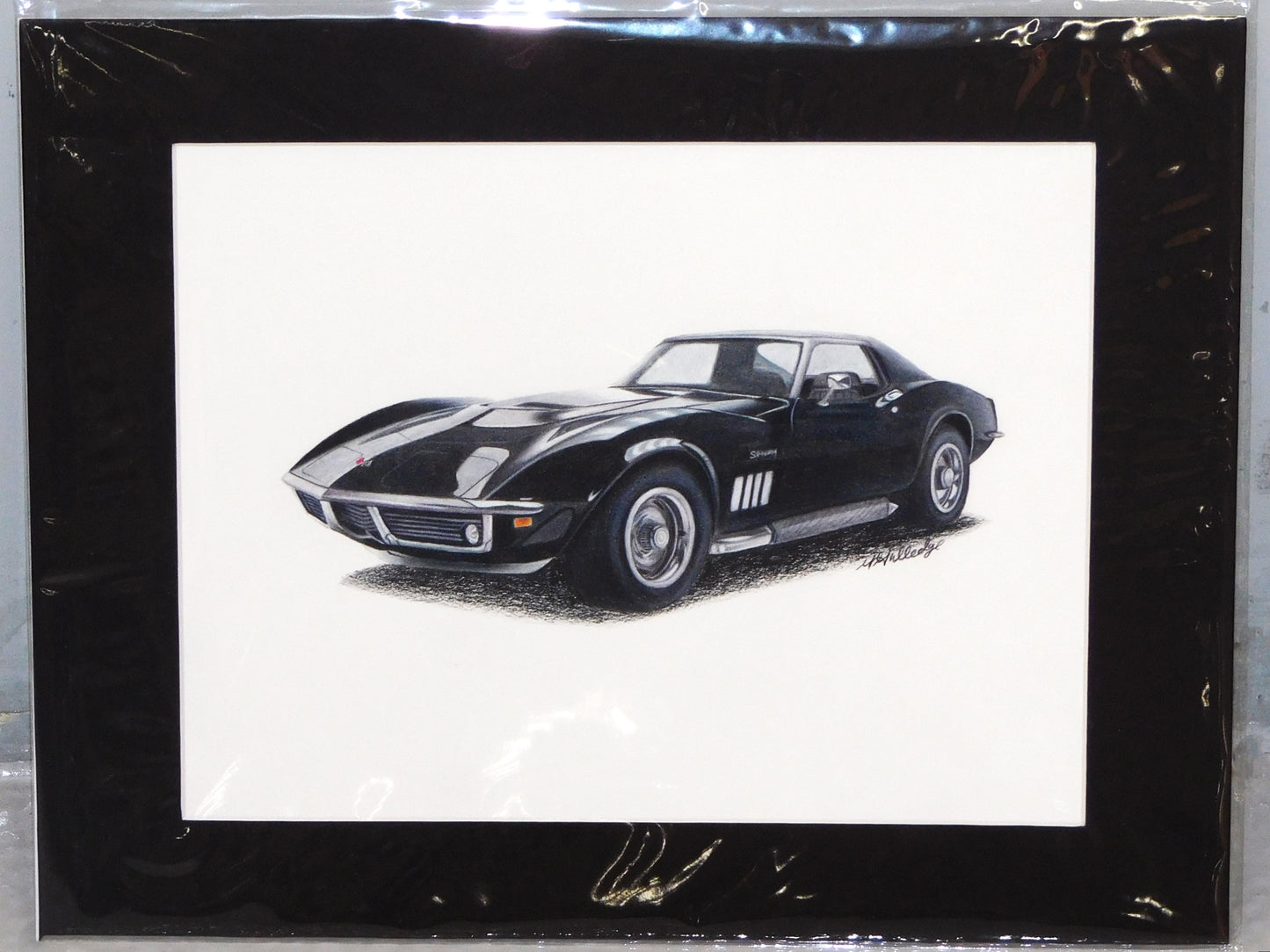 STK 10345  C3 Black Vette Original Artwork by Marris Gulledge