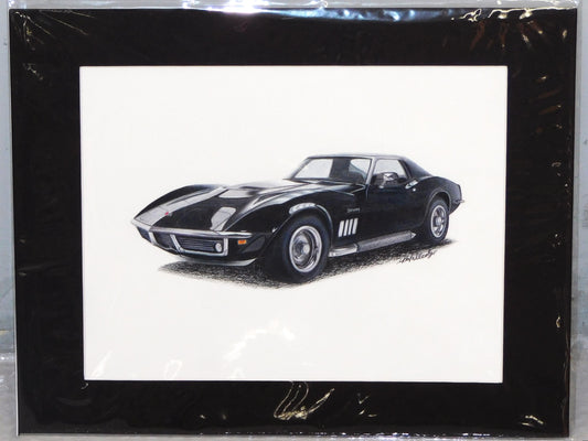 STK 10345  C3 Black Vette Original Artwork by Marris Gulledge