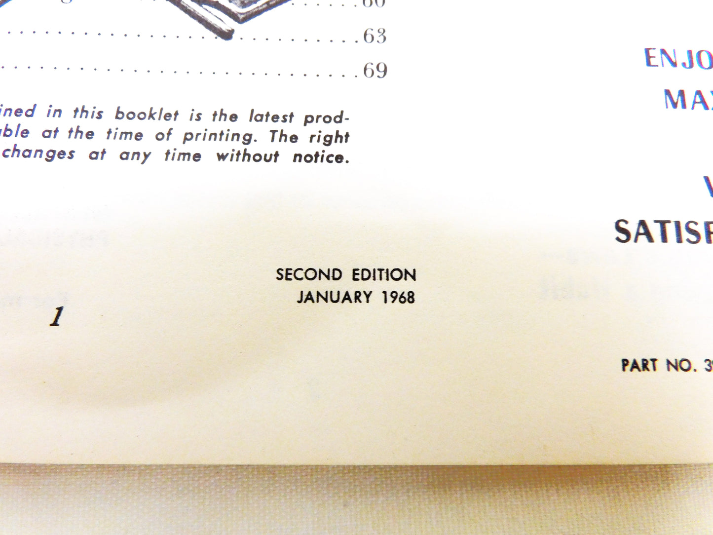 STK 10444 1968 Corvette Owner's Manual