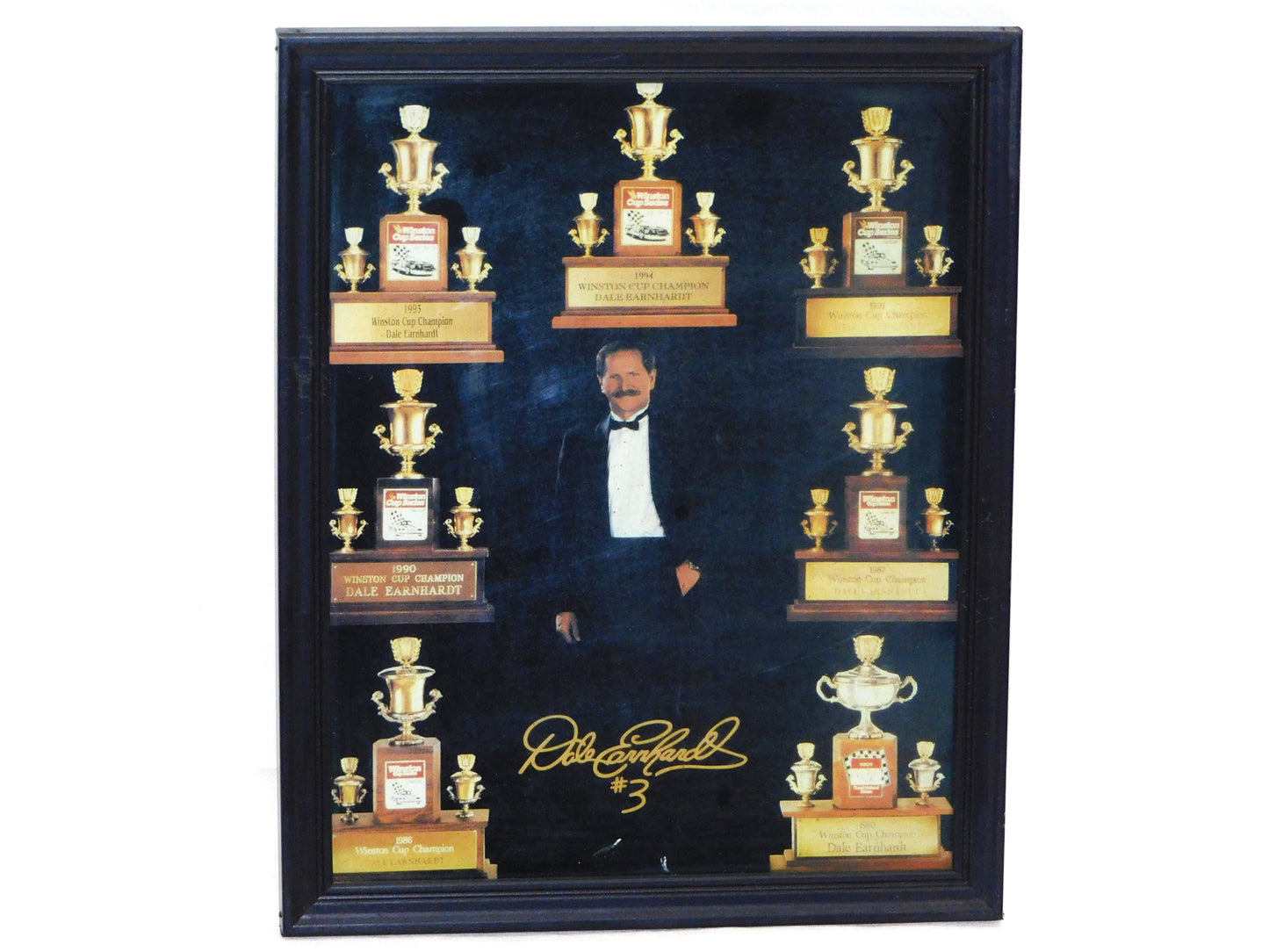 STK 10493 Dale Earnhardt 7 Time Champion Trophy Framed Print