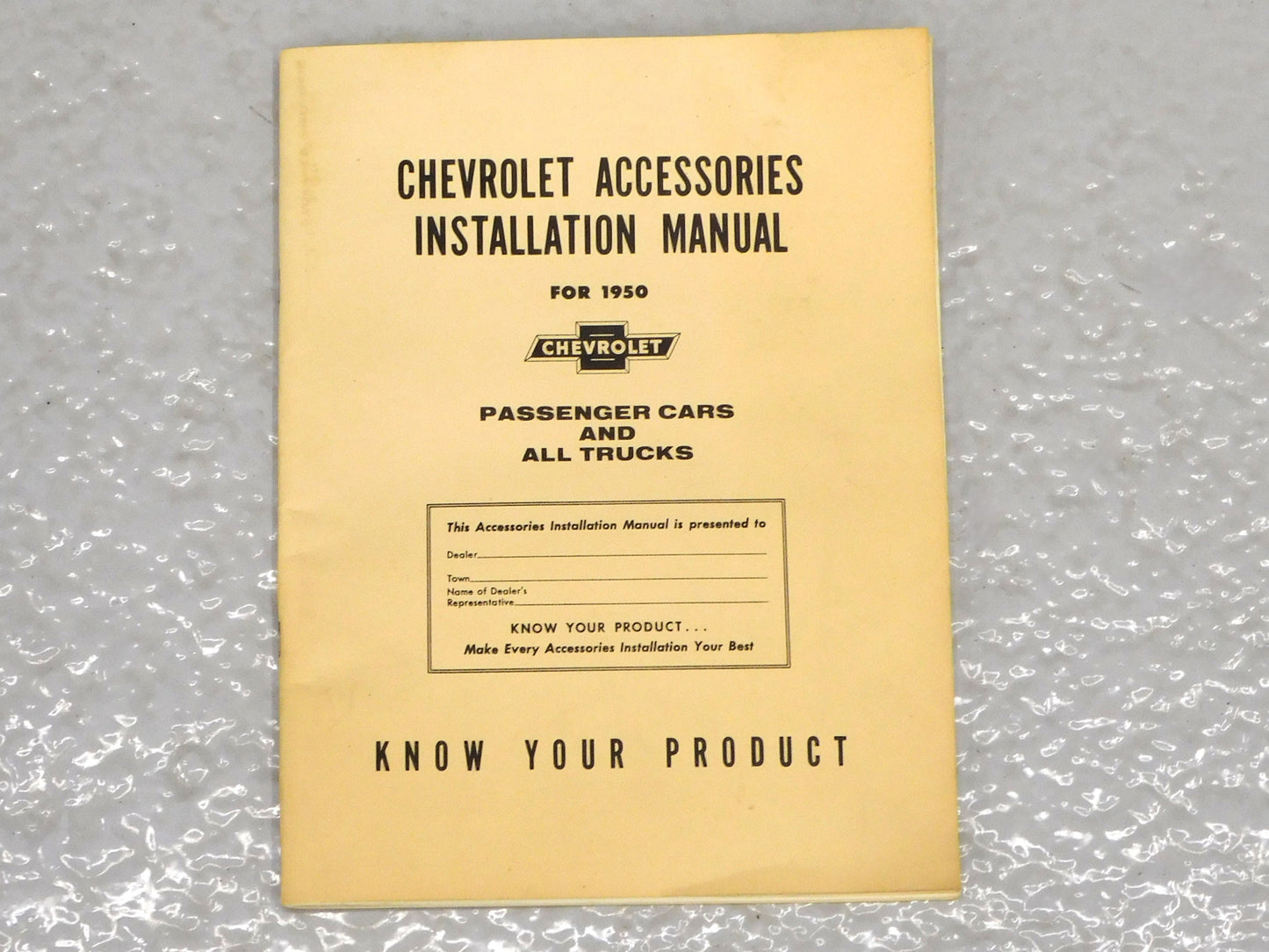 STK 10461 1950 Chevrolet Accessories Installation Manual
