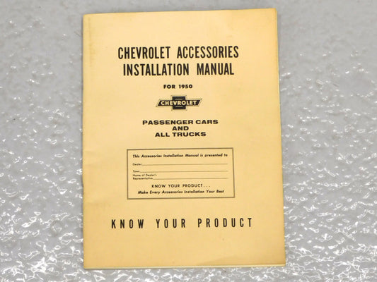 STK 10461 1950 Chevrolet Accessories Installation Manual