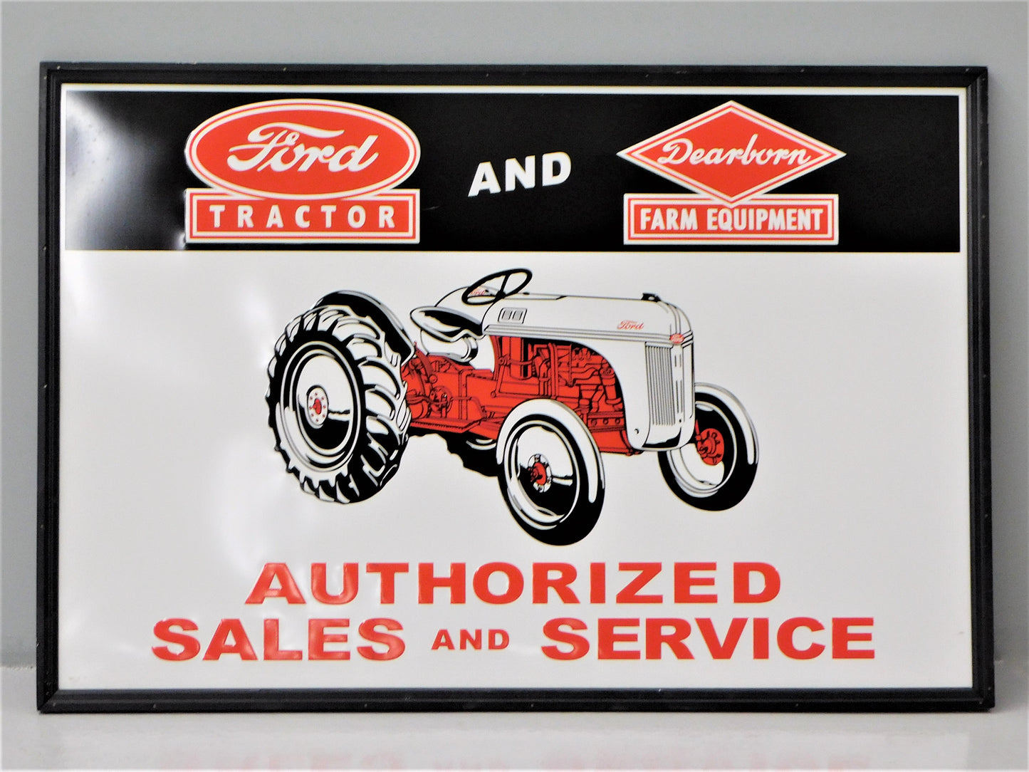 STK 10239  1980s Ford Tractor and Dearborn Farm Equipment Tin Sign