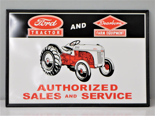 STK 10239  1980s Ford Tractor and Dearborn Farm Equipment Tin Sign