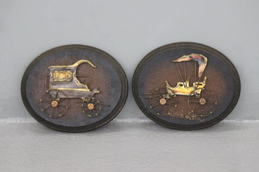 STK 10413  Handmade Metal Antique Car Art Set