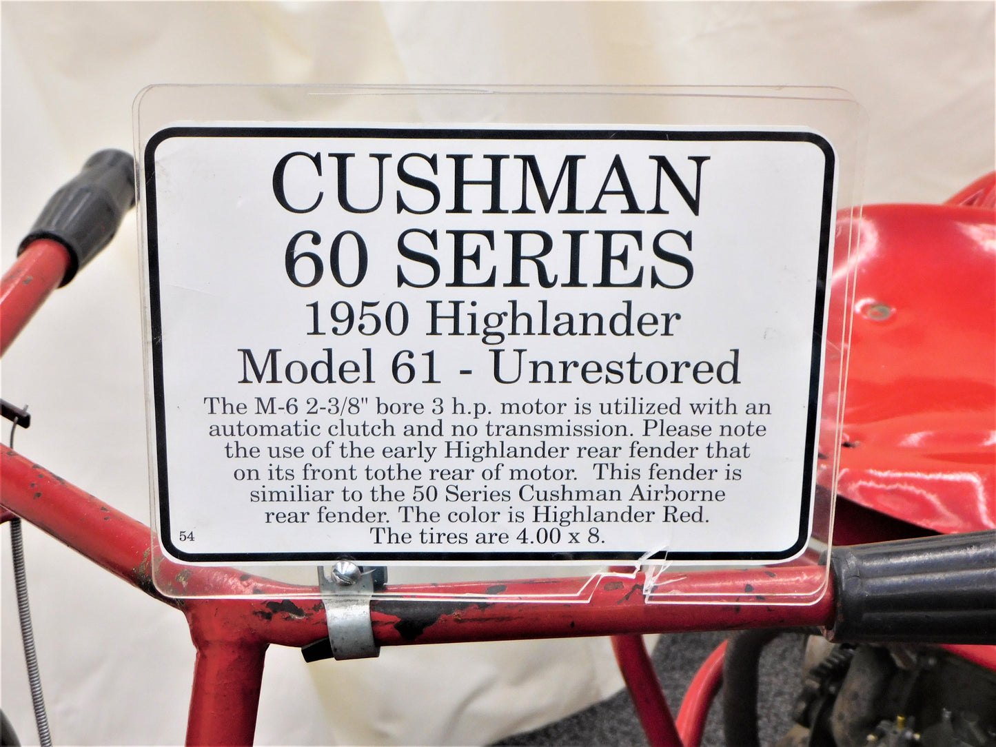 STK 10121  1950 Cushman Highlander Scooter