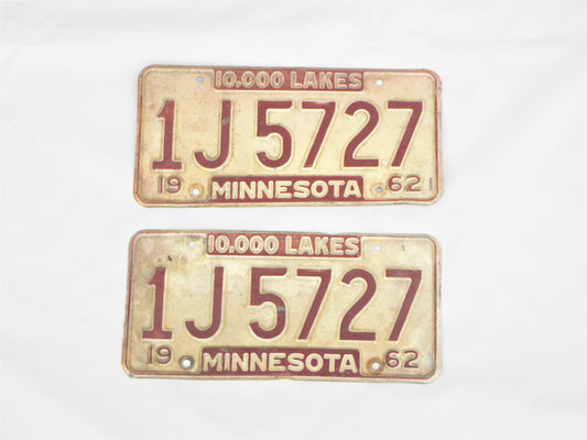 STK 10177  1962 Minnesota Plate Set