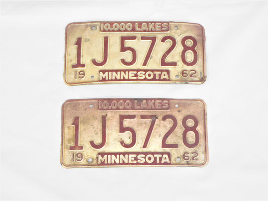 STK 10178  1962 Minnesota Plate Set
