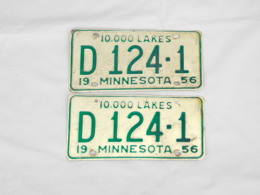 STK 10179  1956 Minnesota Plate Set