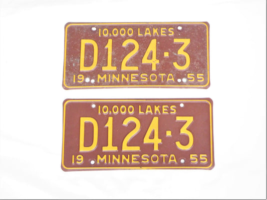 STK 10182  1955 Minnesota Plate Set