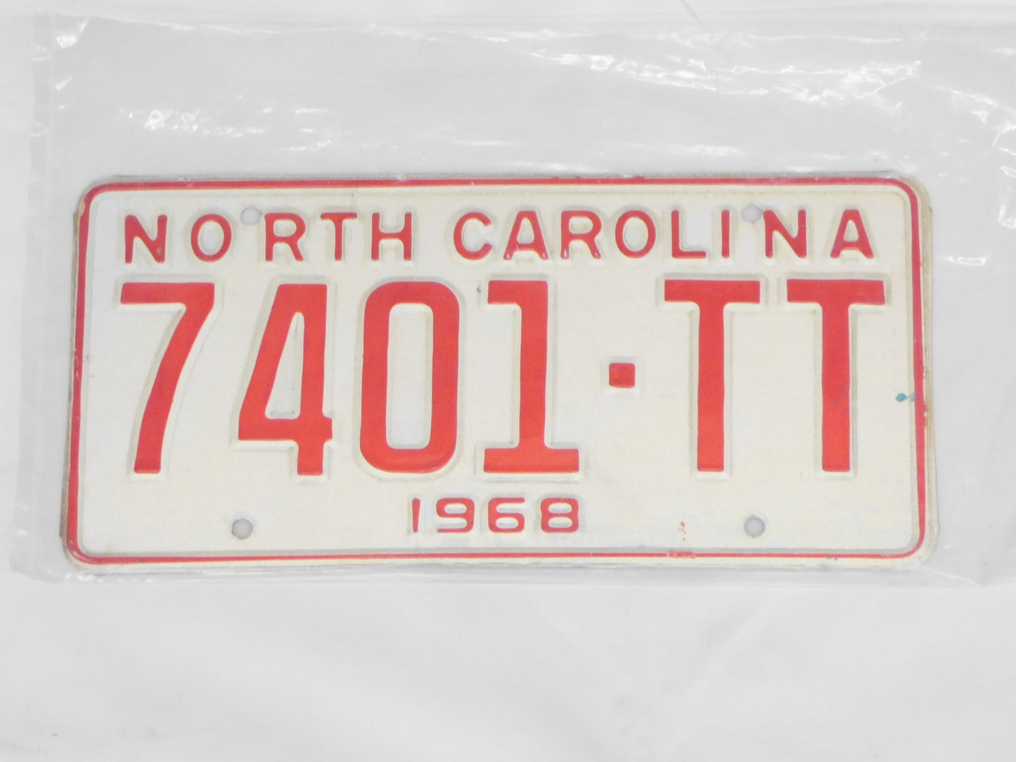 1968 North Carolina Unissued License Plates