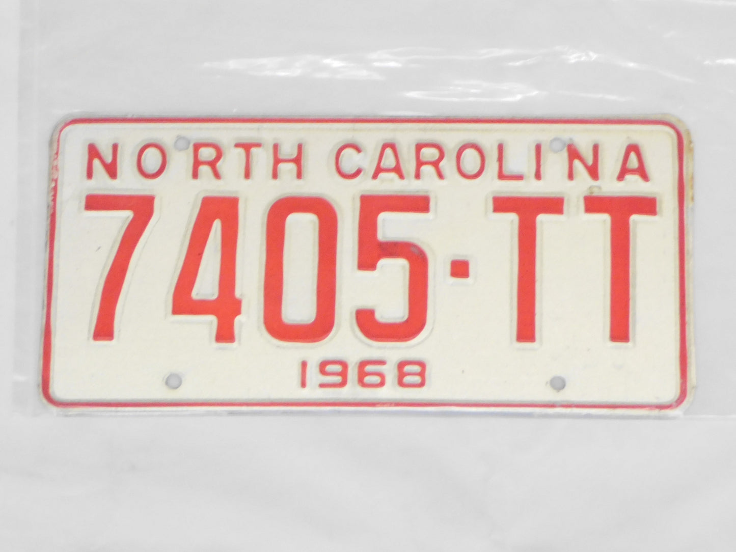 1968 North Carolina Unissued License Plates