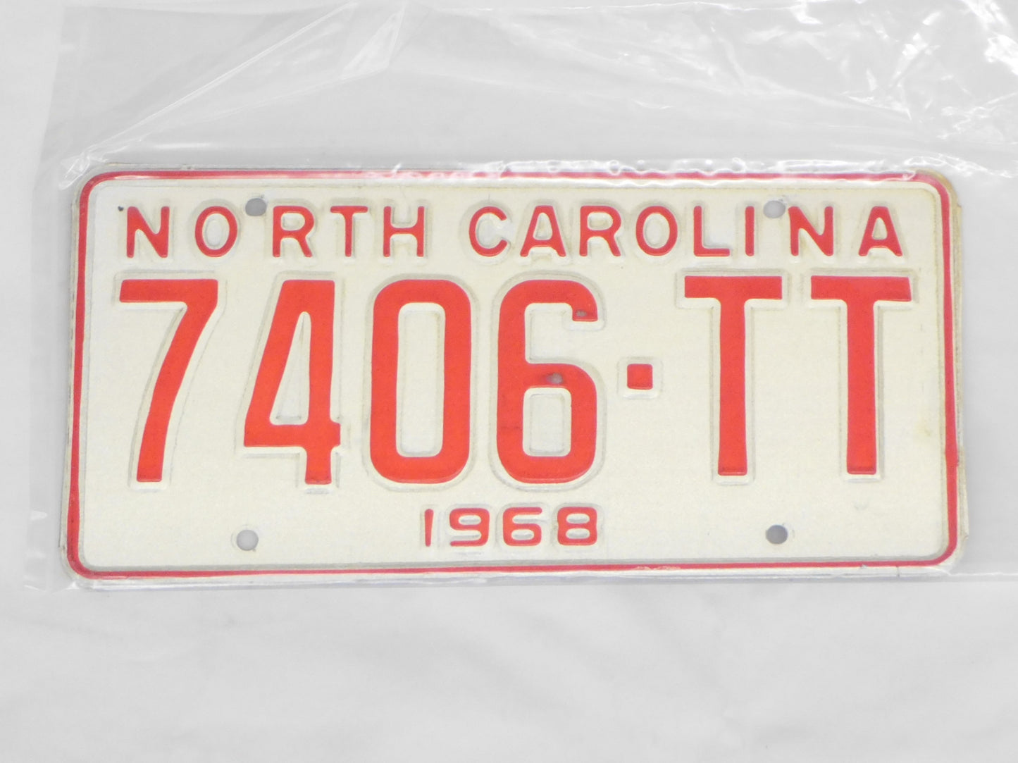 1968 North Carolina Unissued License Plates