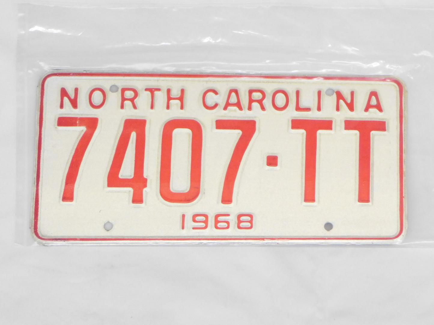 1968 North Carolina Unissued License Plates