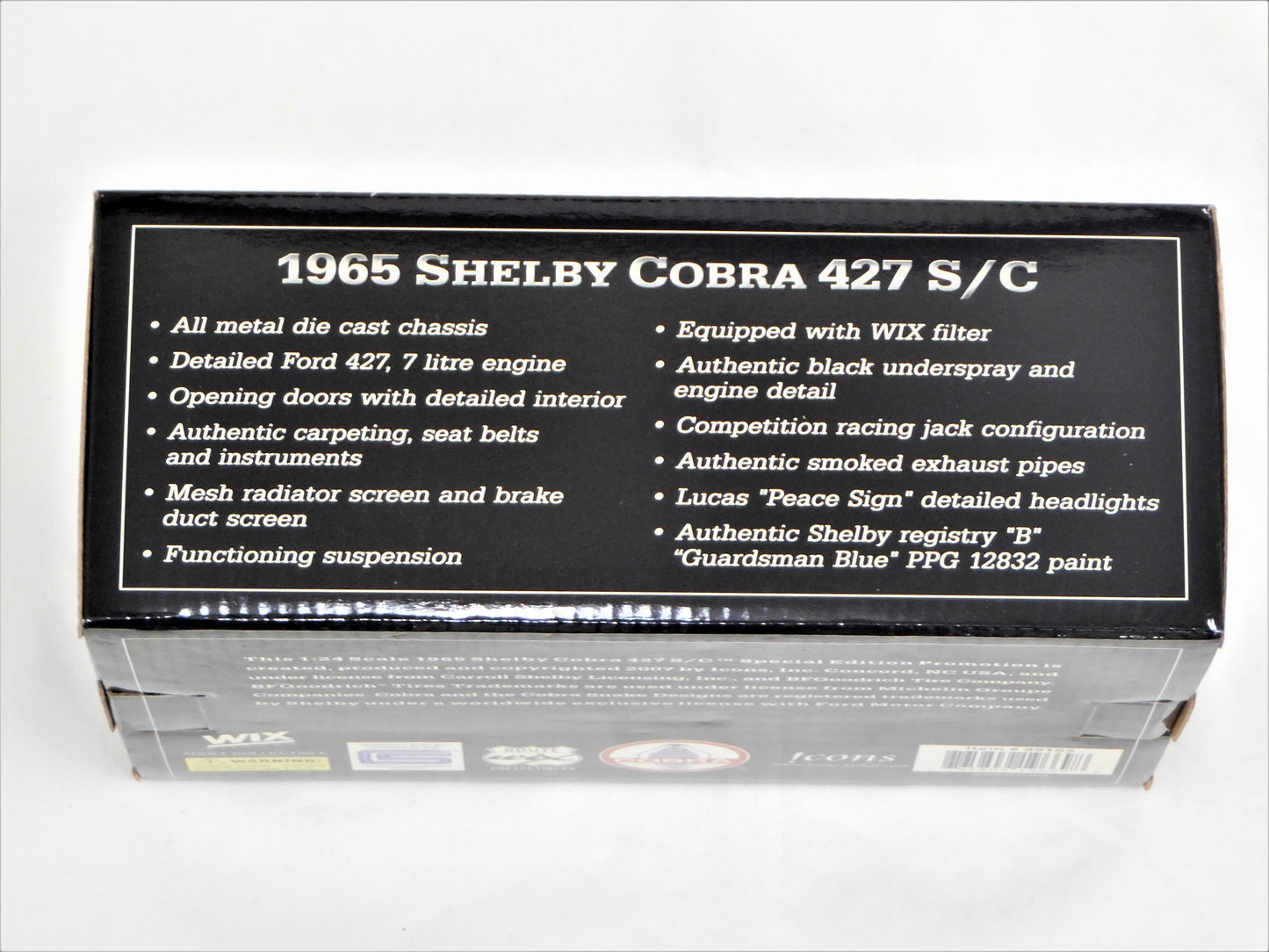 STK 10155  WIX 1965 Blue Shelby Cobra 1/24 Die Cast *Price Includes Tax and Shipping within the US*