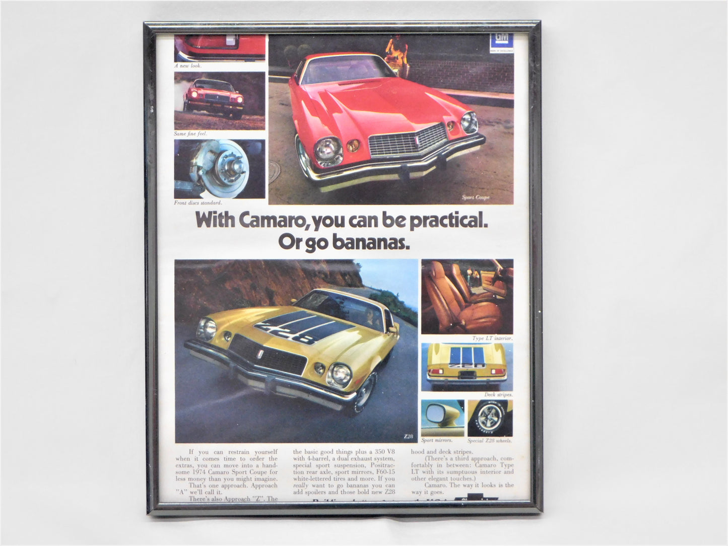 STK 10192 Framed 1974 Camaro Ad