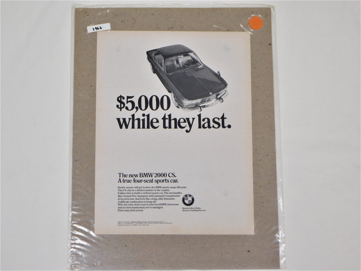 STK 43 1966 Original BMW 2000 CS Ad