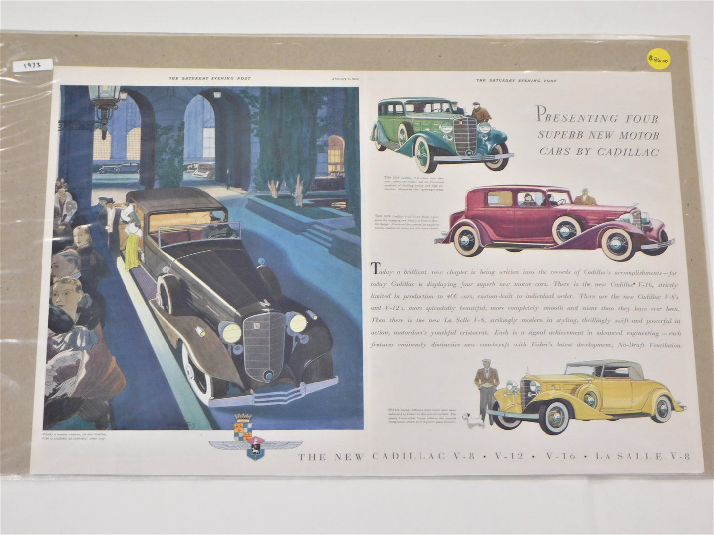 STK 3 1933 Original Cadillac Ad