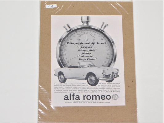STK 46  1962 Original Alfa Romeo Ad