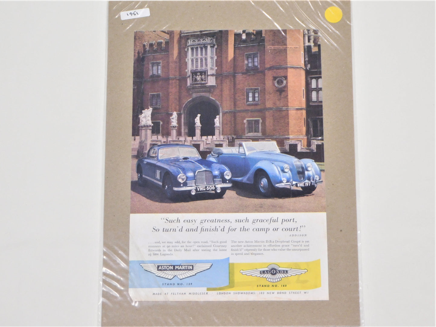 STK 47 1951 Original Aston Martin Ad