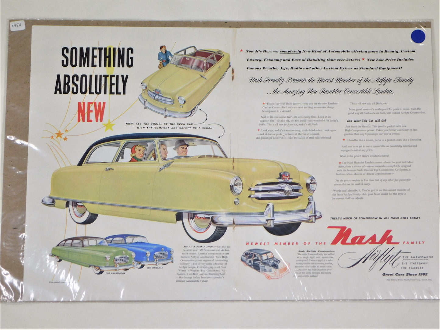STK 11  1950 Original Nash Ad
