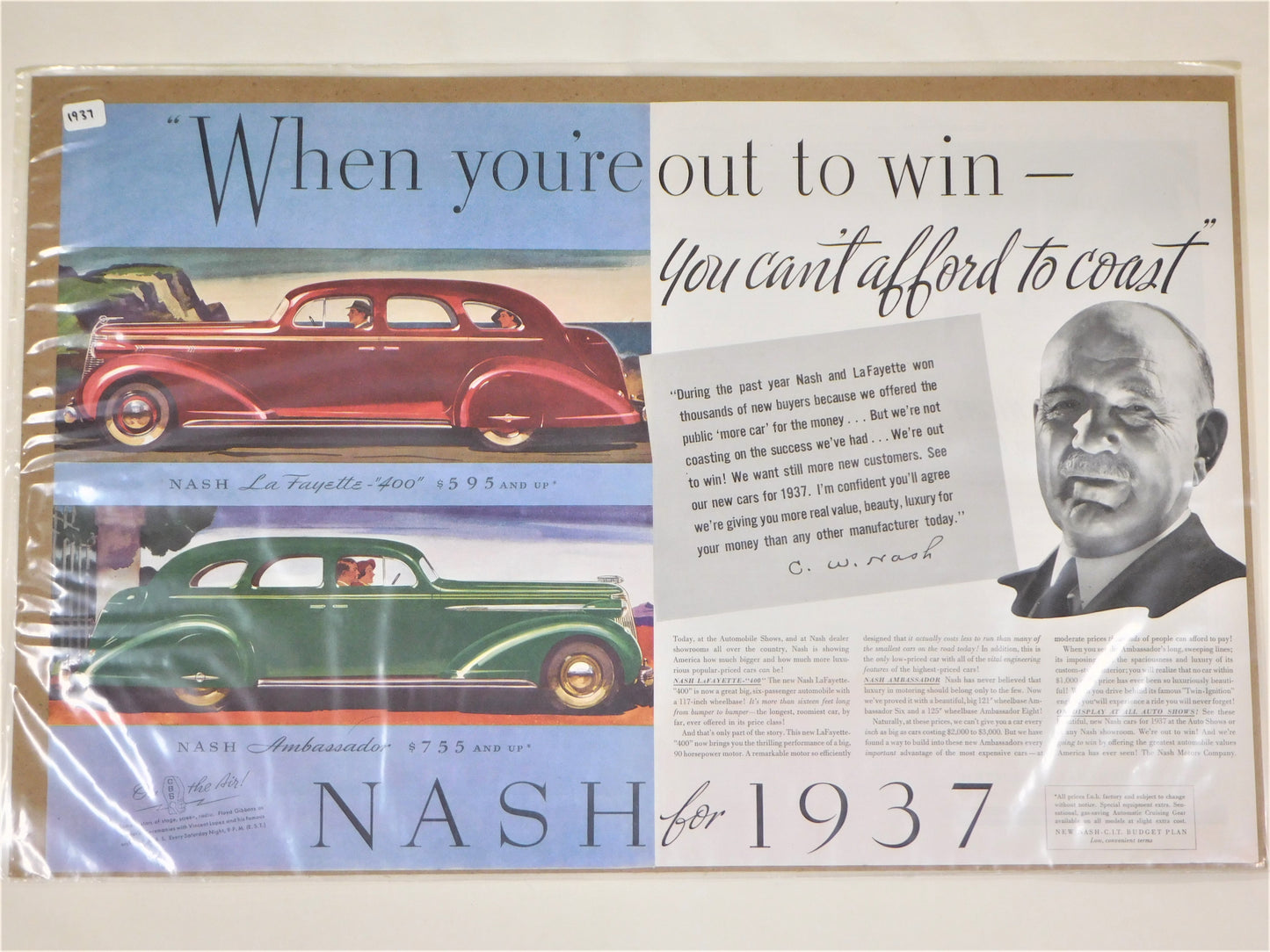 STK 15  1937 Original Nash Ad