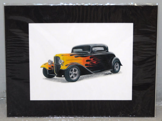 '32 Ford Flames Print by Marris Gulledge