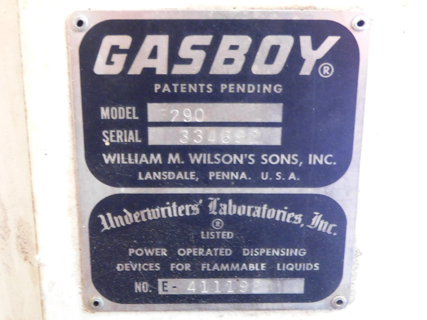 STK 10380  1960s Gasboy Model 290 Gas Pump