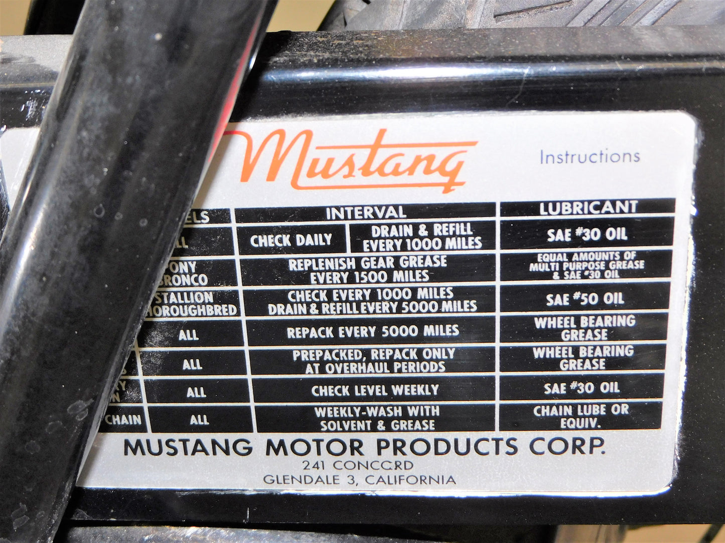 1962 Mustang Thoroughbred