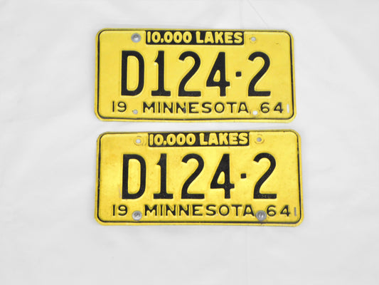 1964 Minnesota Plate Set