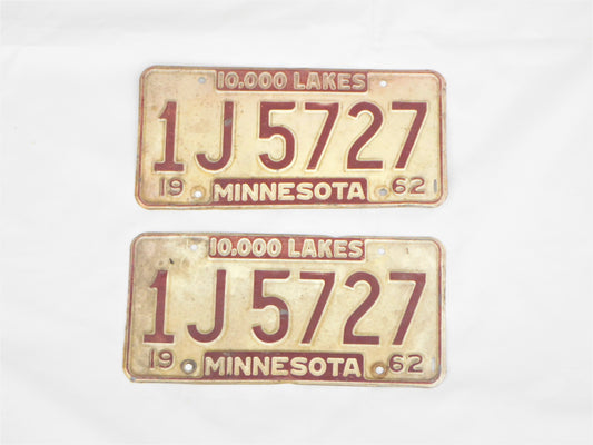 1962 Minnesota Plate Set