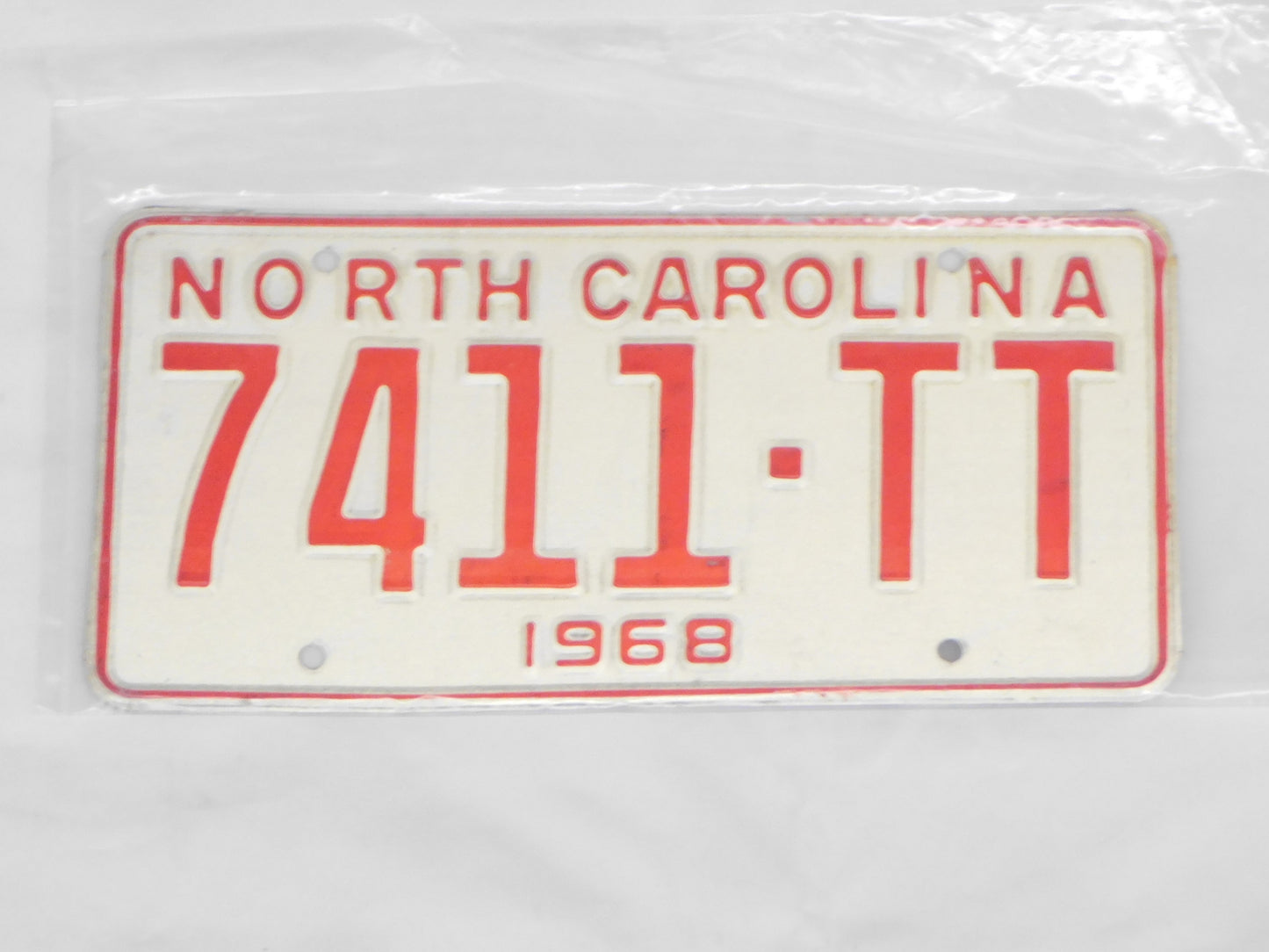 1968 North Carolina Unissued License Plates