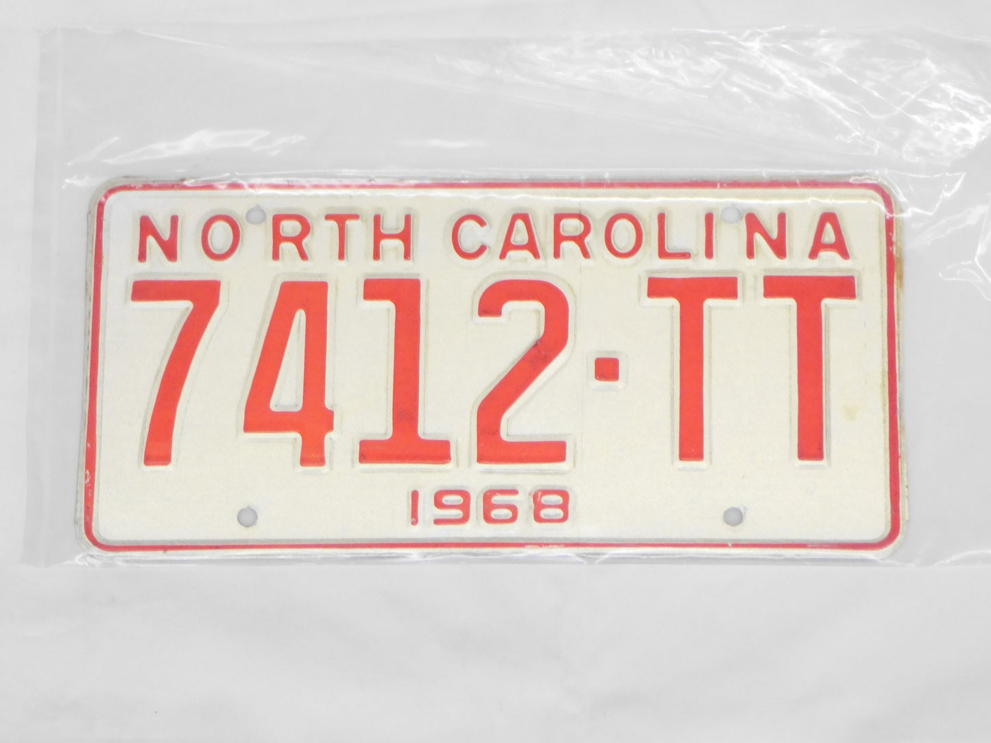 1968 North Carolina Unissued License Plates