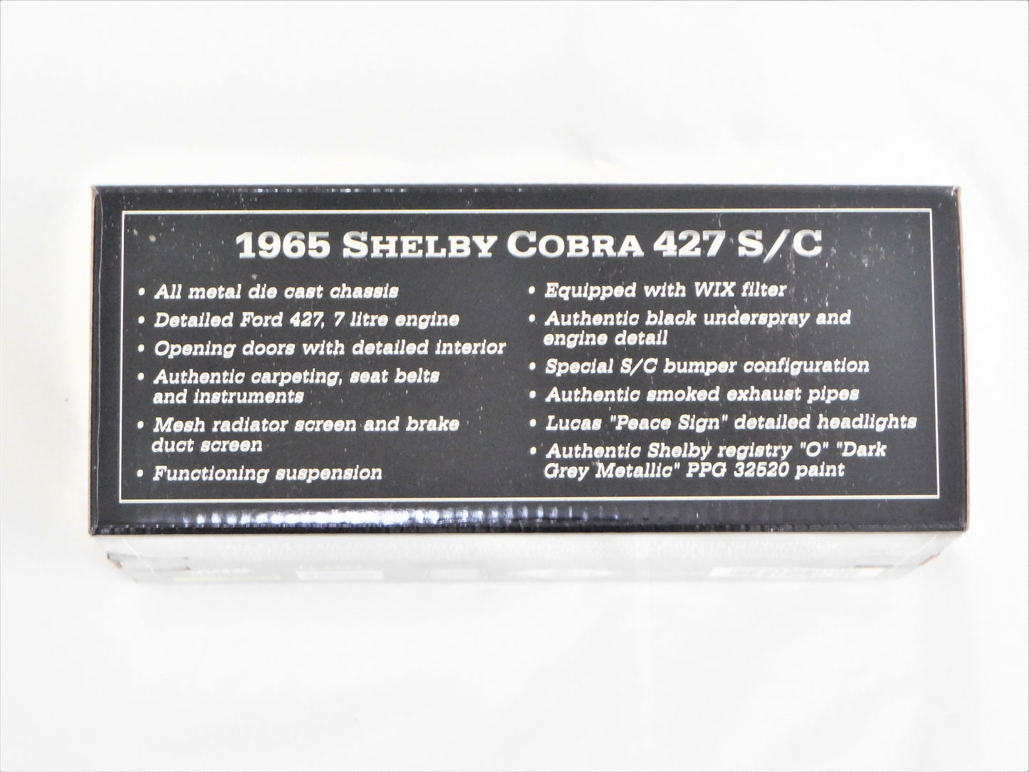 WIX 1965 Dark Grey Metallic Shelby Cobra 1/24 Die Cast *Price Includes Tax and Shipping within the US*