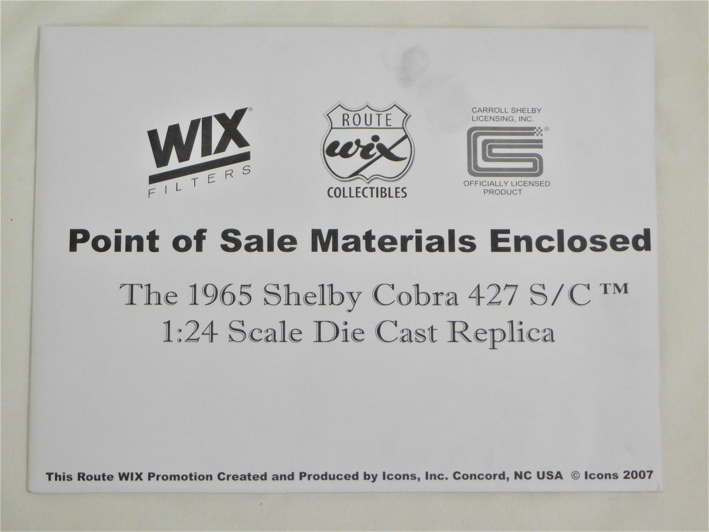 WIX 1965 Dark Grey Metallic Shelby Cobra 1/24 Die Cast *Price Includes Tax and Shipping within the US*