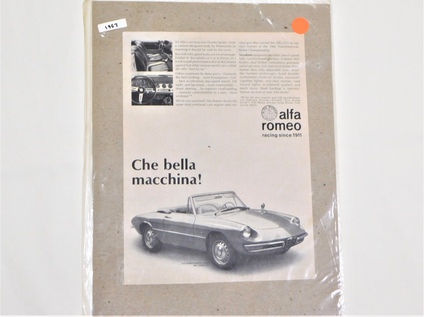 1967 Original Alfa Romeo Ad