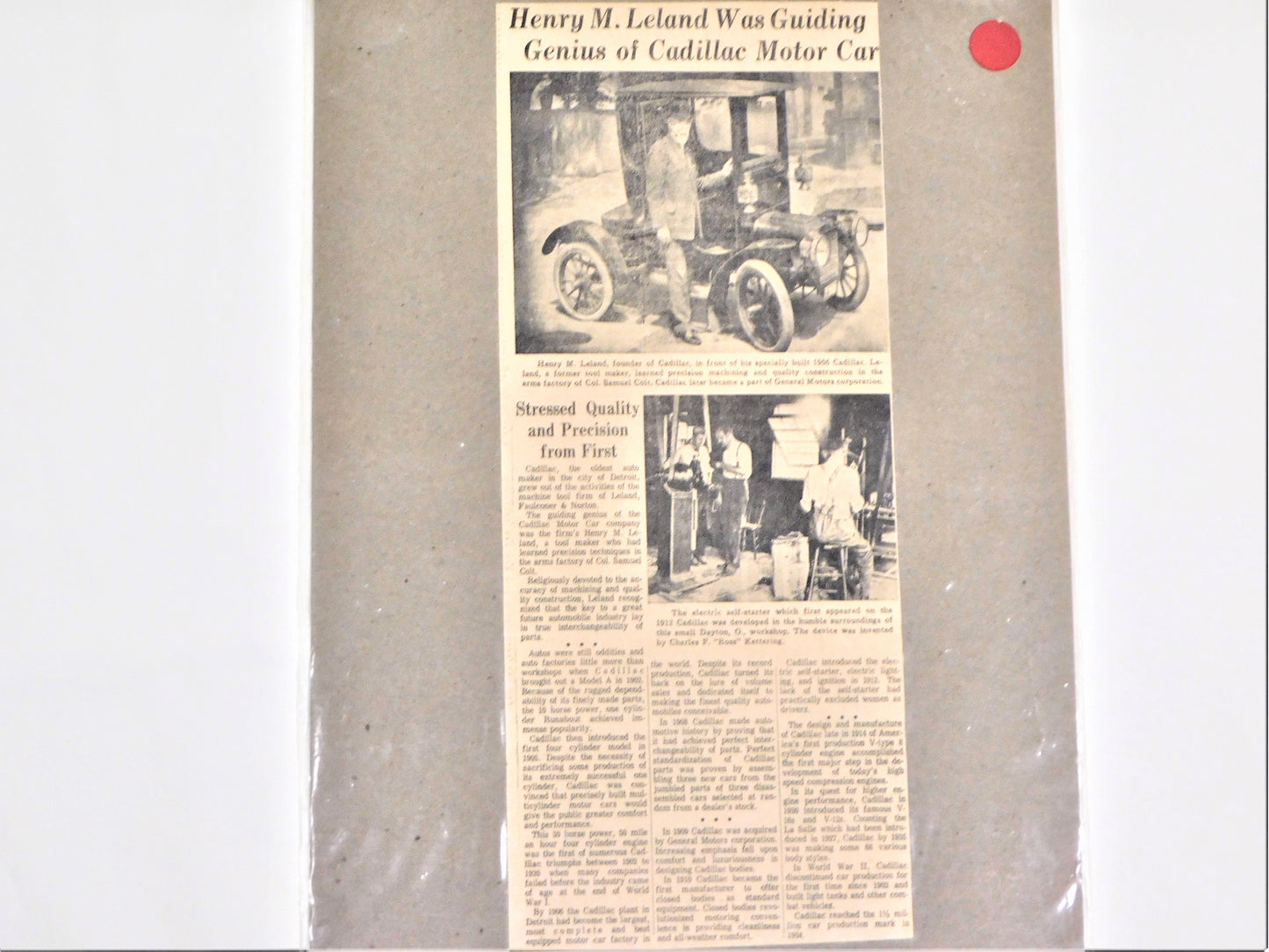 1954 Original Cadillac Newspaper Article