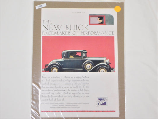 1929 Original Buick Ad
