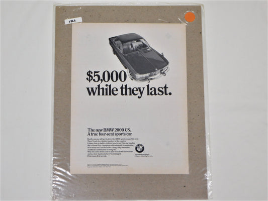 1966 Original BMW 2000 CS Ad
